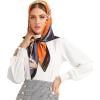 imageEXTREE Luxury Satin Head Scarf 35x35  Silklike Wrap for Women Versatile ShawlSun CoverWrapping Premium Gift for HerPikouhua Orange