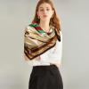 imageEXTREE Luxury Satin Head Scarf 35x35  Silklike Wrap for Women Versatile ShawlSun CoverWrapping Premium Gift for HerVintage Champagne Green Red Stripe