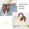 imageEXTREE Satin Scarf Mulberry Silk Printed Head Wrap Hair Band 59 x 57Brown