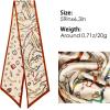 imageEXTREE Satin Scarf Mulberry Silk Printed Head Wrap Hair Band 59 x 57Chain Waltz Silk and Wool Ribbon