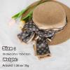 imageEXTREE Satin Scarf Mulberry Silk Printed Head Wrap Hair Band 59 x 57Gray Coffee