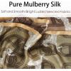 imageEXTREE Satin Scarf Mulberry Silk Printed Head Wrap Hair Band 59 x 57Pony Lock Brown
