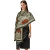 imageEXTREE Scarfs for Women Pashmina Silky Shawl Wrap for Evening Dressing Blanket Open Front Poncho CapeAahmoss Greensaddle Brownflower