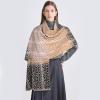 imageEXTREE Scarfs for Women Pashmina Silky Shawl Wrap for Evening Dressing Blanket Open Front Poncho CapeAjyblacksand Brown