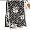 imageEXTREE Scarfs for Women Pashmina Silky Shawl Wrap for Evening Dressing Blanket Open Front Poncho CapeAkbblackgreyflowers