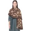imageEXTREE Scarfs for Women Pashmina Silky Shawl Wrap for Evening Dressing Blanket Open Front Poncho CapeAkfsand Brownsepia