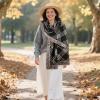 imageEXTREE Scarfs for Women Pashmina Silky Shawl Wrap for Evening Dressing Blanket Open Front Poncho CapeAkkblackbeige