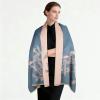 imageEXTREE Scarfs for Women Pashmina Silky Shawl Wrap for Evening Dressing Blanket Open Front Poncho CapeAkolight Steel Bluesand Beige