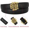 imageEXTREE Vintage Luxe Womens Belt Gold Buckle Design Ideal for Dresses Jeans Gift AccessoryBright Gold Master Totem Buckle