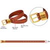 imageEXTREE Vintage Luxe Womens Belt Gold Buckle Design Ideal for Dresses Jeans Gift AccessoryBrown and Gold Genuine Leather
