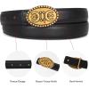 imageEXTREE Vintage Luxe Womens Belt Gold Buckle Design Ideal for Dresses Jeans Gift AccessoryRetro Oval Gold Buckle