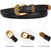 imageEXTREE Womens Premium Leather Belt 24cm Adjustable Buckle for PantsampSkirts Versatile Daily Wear GiftampQuality GuaranteedB007blackdark Goldgenuine Leather