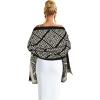 imageEXTREE Womens Scarf Wrap Soft amp Warm Shawl Lightweight SkinFriendly Versatile for All Seasons Holiday Gift IdeaBlack White Geometric Pattern