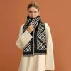 imageEXTREE Womens Scarf Wrap Soft amp Warm Shawl Lightweight SkinFriendly Versatile for All Seasons Holiday Gift IdeaBlack White Geometric Pattern