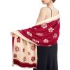 imageEXTREE Womens Scarf Wrap Soft amp Warm Shawl Lightweight SkinFriendly Versatile for All Seasons Holiday Gift IdeaRed Rice Camellia