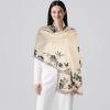 imageEXTREE Womens Scarf Wrap Soft amp Warm Shawl Lightweight SkinFriendly Versatile for All Seasons Holiday Gift IdeaVintage Beige Forest Green Floral