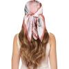 imageEXTREE 100 Pure Mulberry Silk Scarf Fashion Hair for Women Scarf Lightweight Square Neckerchief 275 275 inchesPink Flowers