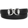 imageEXTREE Gold Buckle Belts for Women Fashion Waist Band Elegant Ladies Belt Gift for WomenIdeal for Dresses JeansBlack Belt Silver Metal Buckle second Layer Cowhide