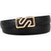 imageEXTREE Gold Buckle Belts for Women Fashion Waist Band Elegant Ladies Belt Gift for WomenIdeal for Dresses JeansBlack Belt With Gold Square Bucklesecond Layer Cowhide