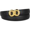 Gold Double-ring Buckle Black Belt（second Layer Cowhide）