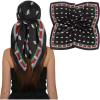 imageEXTREE Luxury Satin Head Scarf 35x35  Silklike Wrap for Women Versatile ShawlSun CoverWrapping Premium Gift for HerBlack Bee Pattern