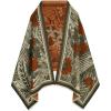 imageEXTREE Scarfs for Women Pashmina Silky Shawl Wrap for Evening Dressing Blanket Open Front Poncho CapeAahmoss Greensaddle Brownflower