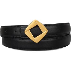 imageEXTREE Gold Buckle Belts for Women Fashion Waist Band Elegant Ladies Belt Gift for WomenIdeal for Dresses JeansGold Vintage Rhombus Bucklesecond Layer Cowhide