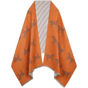 imageEXTREE Scarfs for Women Pashmina Silky Shawl Wrap for Evening Dressing Blanket Open Front Poncho CapeAjxorangehorses