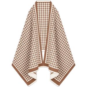 imageEXTREE Scarfs for Women Pashmina Silky Shawl Wrap for Evening Dressing Blanket Open Front Poncho CapeAjzbeigekhaki