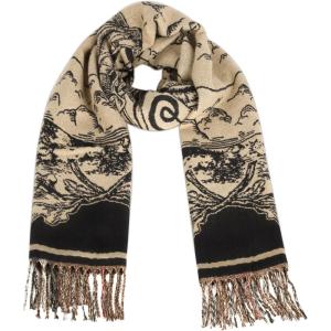 imageEXTREE Scarfs for Women Pashmina Silky Shawl Wrap for Evening Dressing Blanket Open Front Poncho CapeAkcpale Goldenrodblackknight