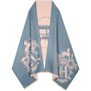 imageEXTREE Scarfs for Women Pashmina Silky Shawl Wrap for Evening Dressing Blanket Open Front Poncho CapeAkolight Steel Bluesand Beige