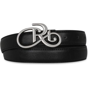 imageEXTREE Vintage Luxe Womens Belt Gold Buckle Design Ideal for Dresses Jeans Gift AccessoryTitanium Steel Silver Lettering