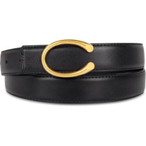imageEXTREE Womens Premium Leather Belt 24cm Adjustable Buckle for PantsampSkirts Versatile Daily Wear GiftampQuality GuaranteedB009blackgoldgenuine Leather