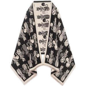 imageEXTREE Womens Scarf Wrap Soft amp Warm Shawl Lightweight SkinFriendly Versatile for All Seasons Holiday Gift IdeaAbstract Cat Black