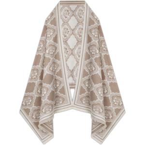 imageEXTREE Womens Scarf Wrap Soft amp Warm Shawl Lightweight SkinFriendly Versatile for All Seasons Holiday Gift IdeaArranged Flowers in Khaki